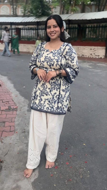 Floral Print Short Kurti & Salwar Set
